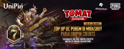 Tomat – Top Up Hemat UC PUBGM di Midasbuy Banyak Bonus Dari UniPin!